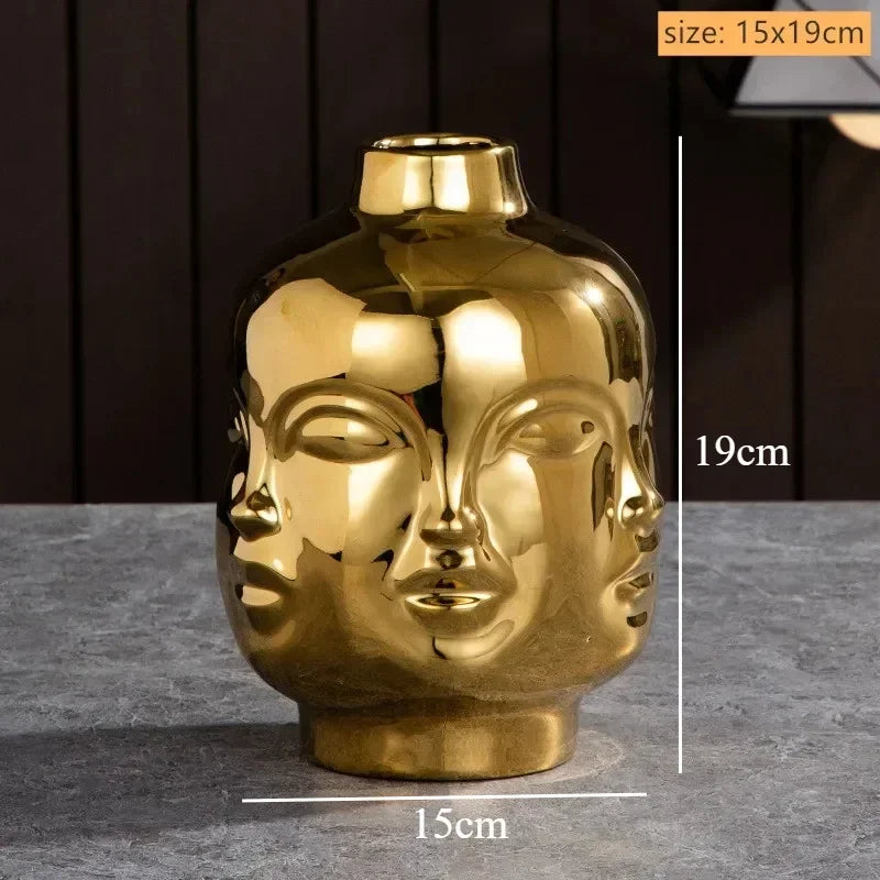 Handmade Ceramic Face Vase