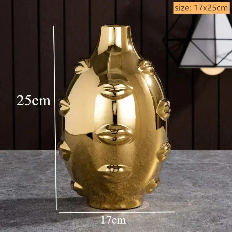 Handmade Ceramic Face Vase
