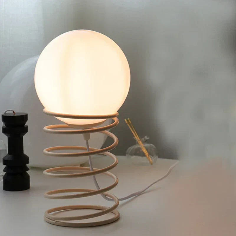 Bauhaus Spring and Glass Table Lamp
