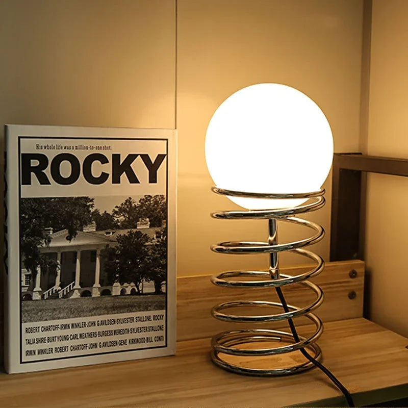 Bauhaus Spring and Glass Table Lamp