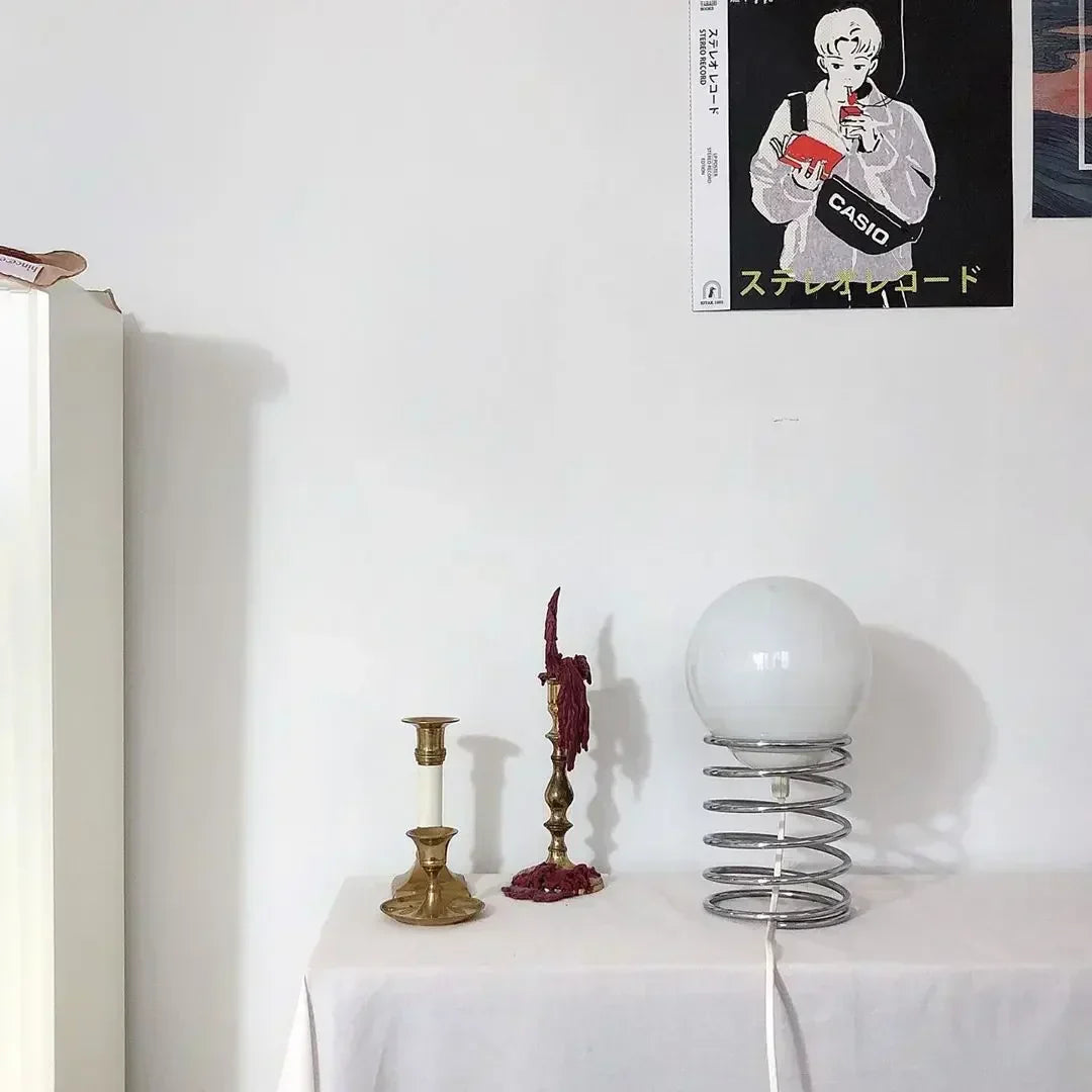 Bauhaus Spring and Glass Table Lamp