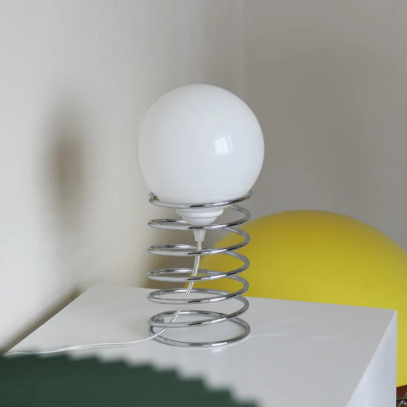 Bauhaus Spring and Glass Table Lamp