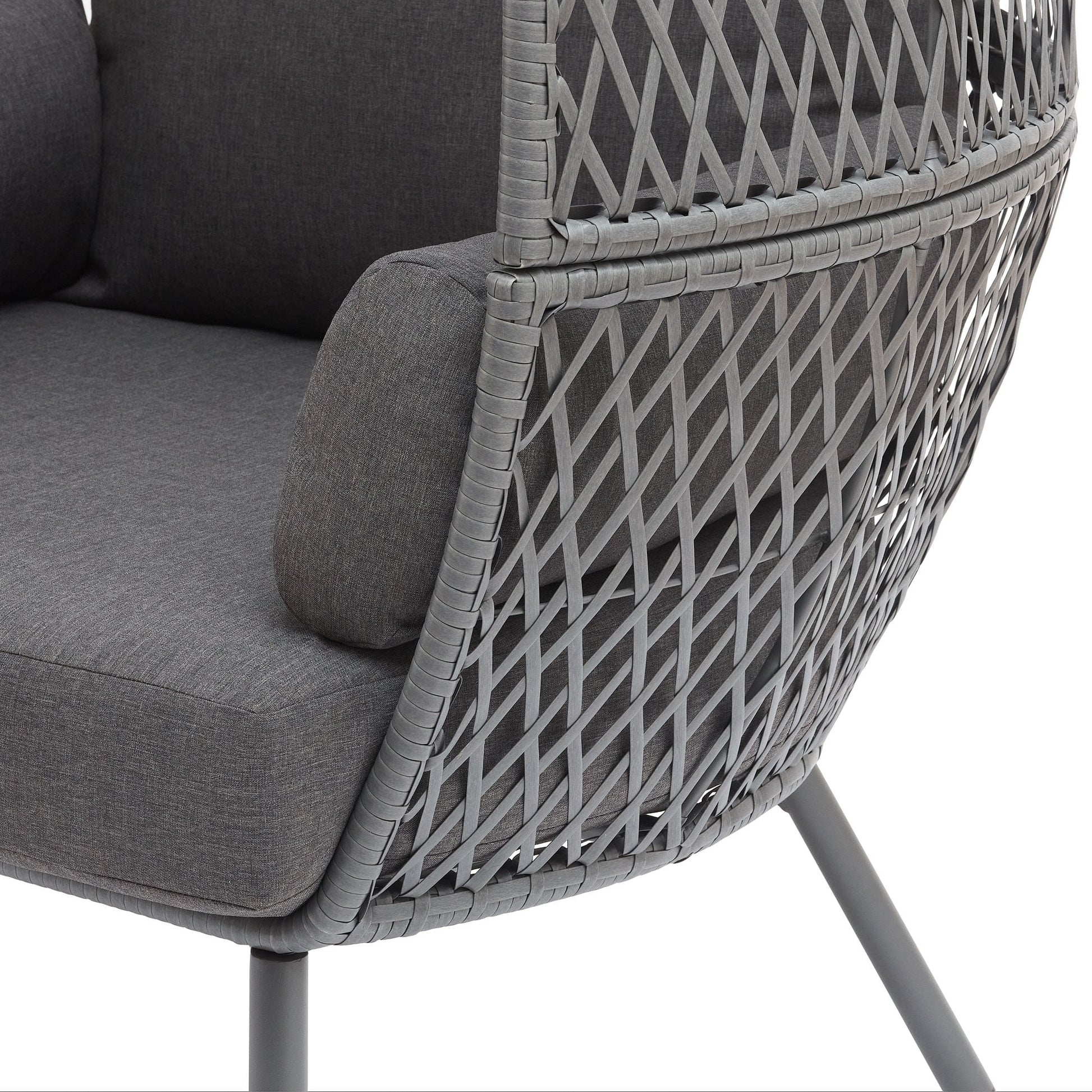 Better Homes & Garden Ventura Steel Stationary Outdoor Wicker Egg Chair, Gray