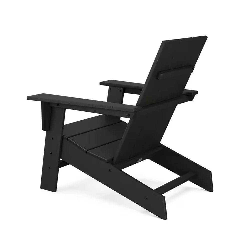 Grant Park Black Modern Plastic Patio Adirondack Chair Outdoor