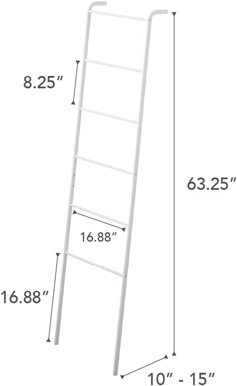 Home Leaning Ladder Rack, Space Saving Steel One Size White