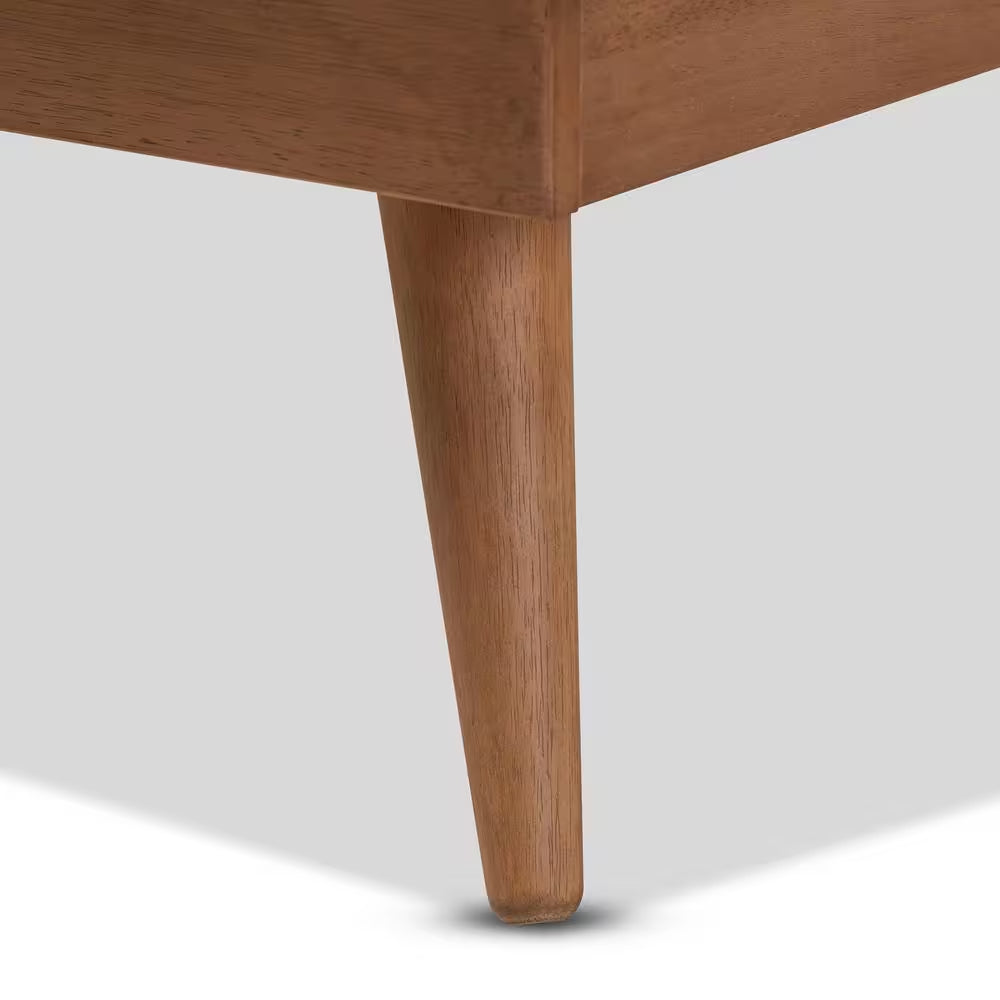 Karine Walnut Full Platform Bed Frame