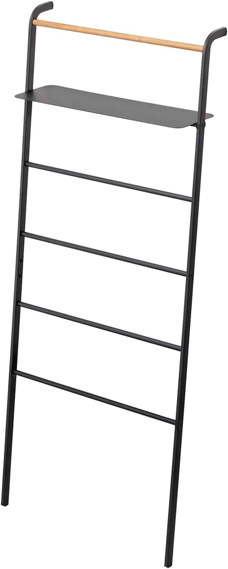 Home Tower 6Tier Leaning Ladder with Shelf Black