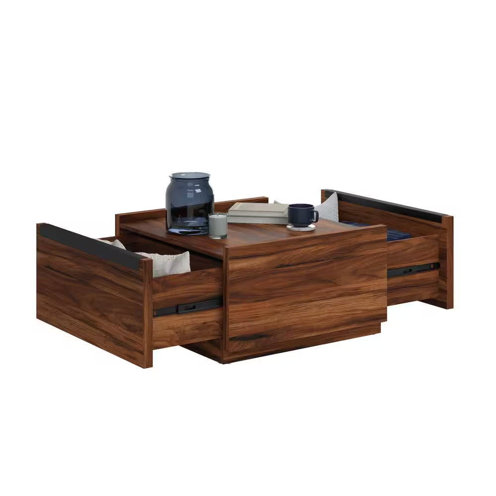 Manhattan Gate 31 In. Blaze Acacia Square Composite Wood Top Coffee Table with Storage