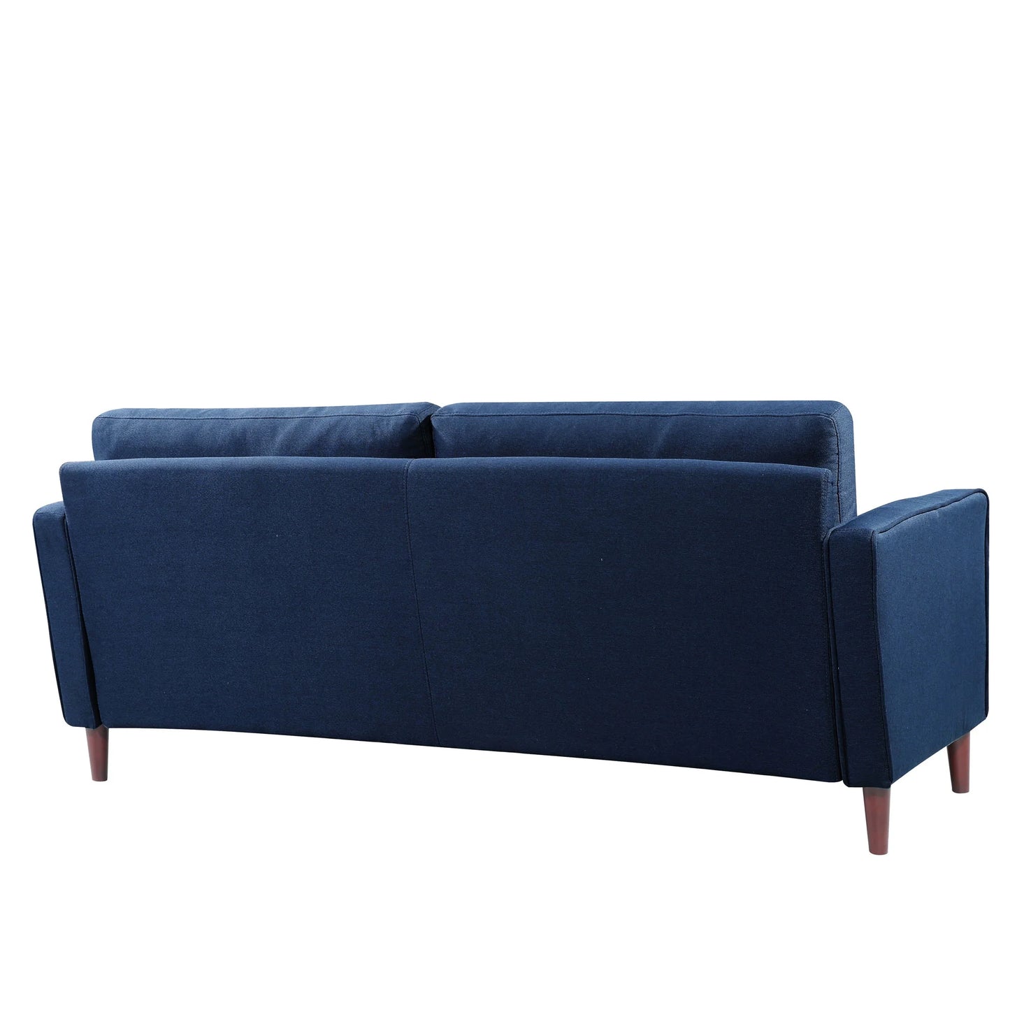 Lorelei Mid-Century Modern Cushion Back Upholstered Sofa, Navy