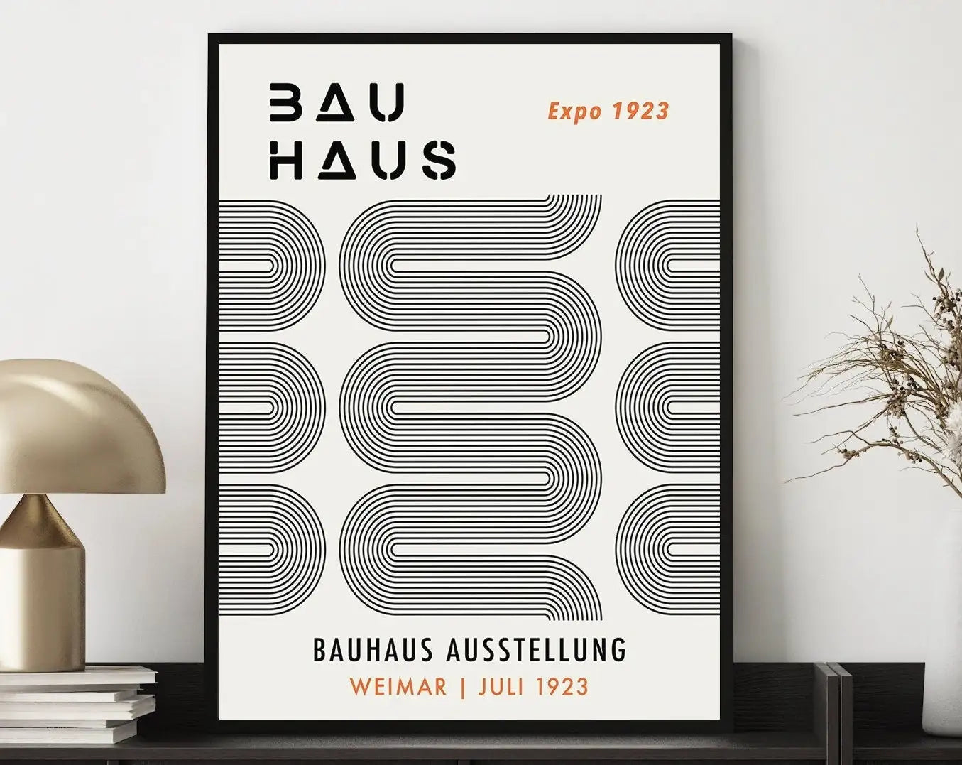 Geometric Bauhaus Canvas Poster -  Mid Century Modern