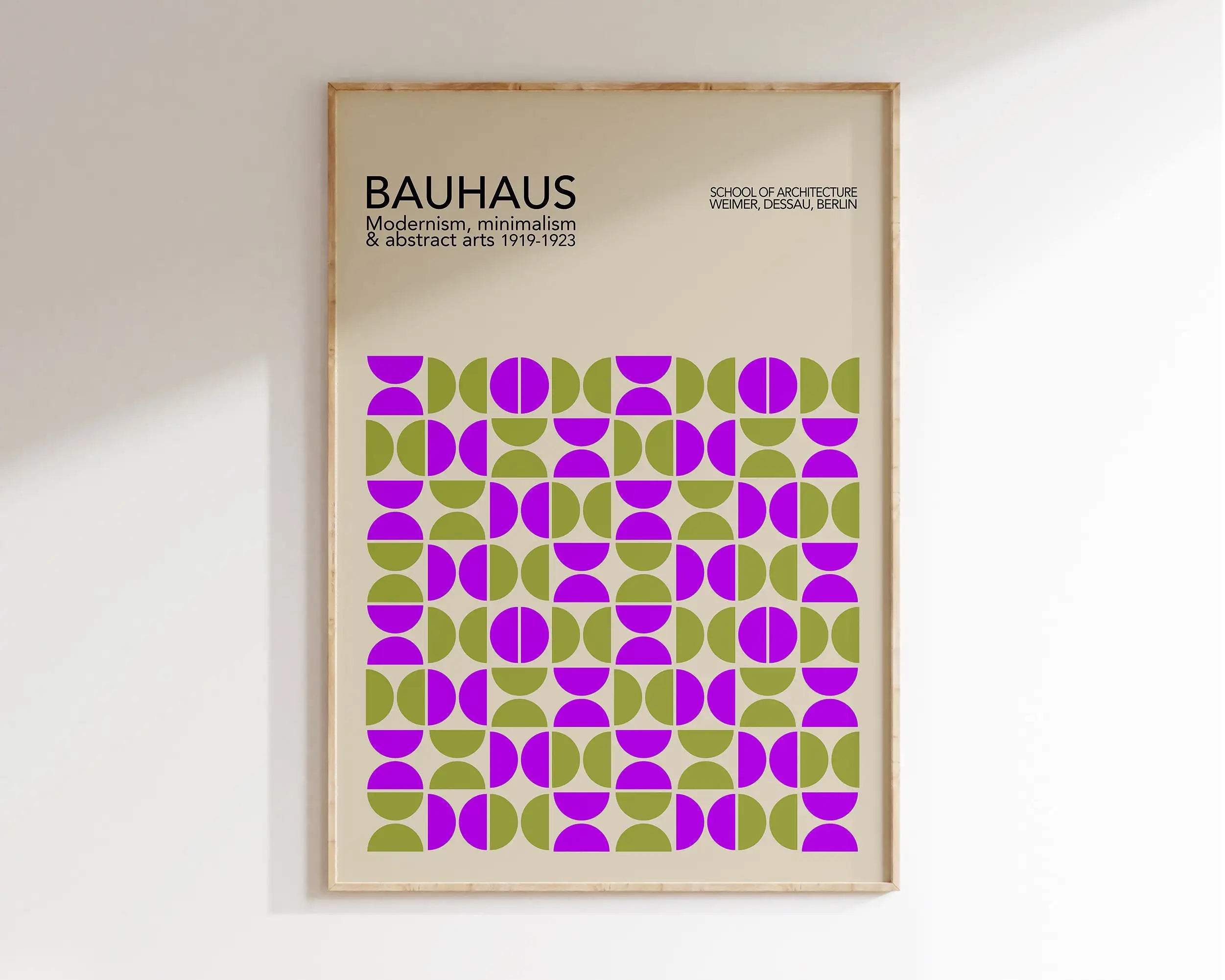Geometric Bauhaus Canvas Poster -  Mid Century Modern