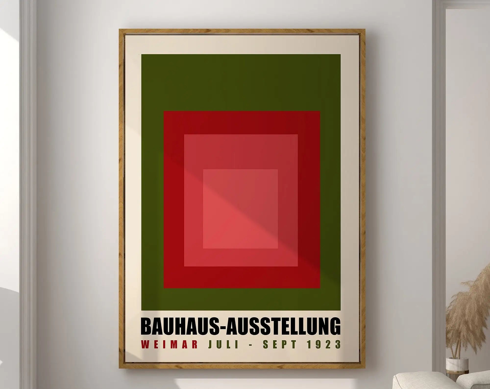 Geometric Bauhaus Canvas Poster -  Mid Century Modern