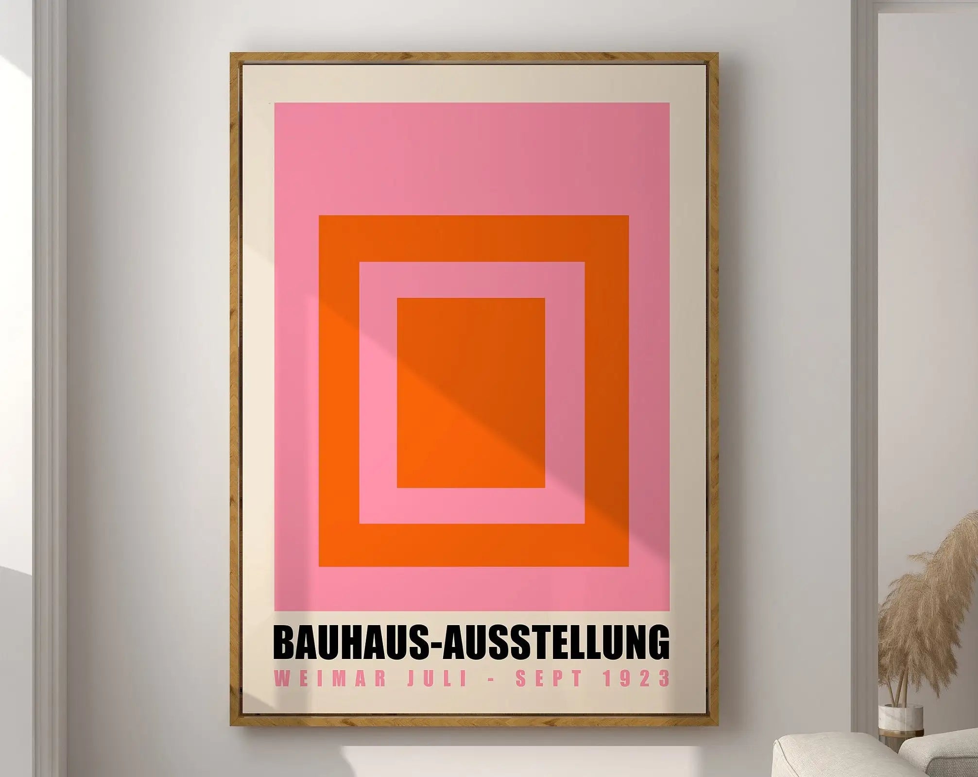 Geometric Bauhaus Canvas Poster -  Mid Century Modern