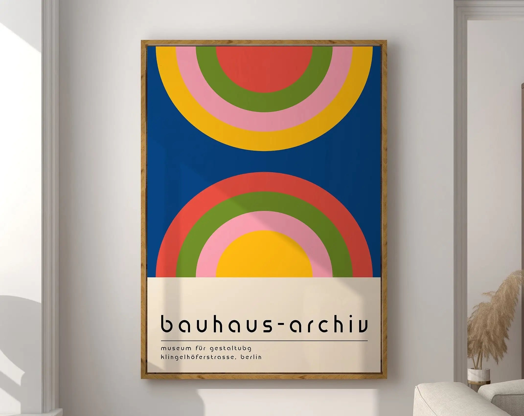 Geometric Bauhaus Canvas Poster -  Mid Century Modern