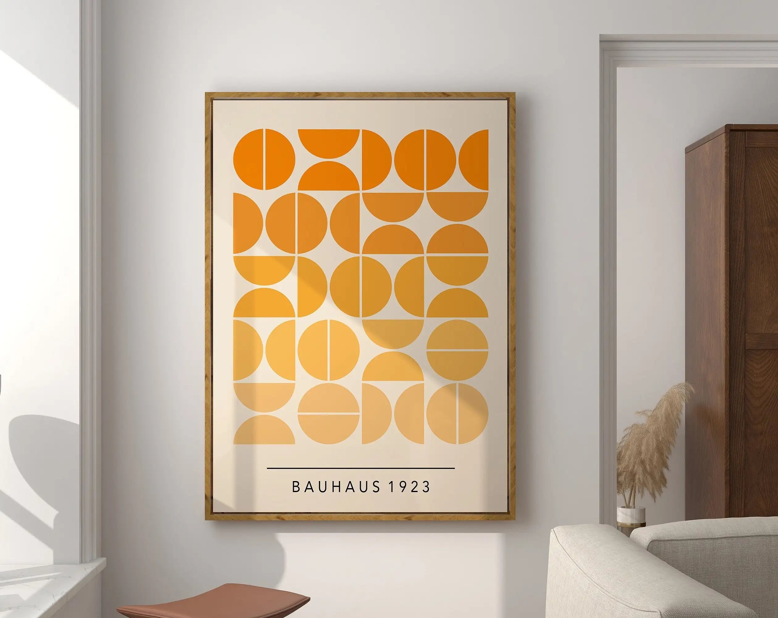 Geometric Bauhaus Canvas Poster -  Mid Century Modern