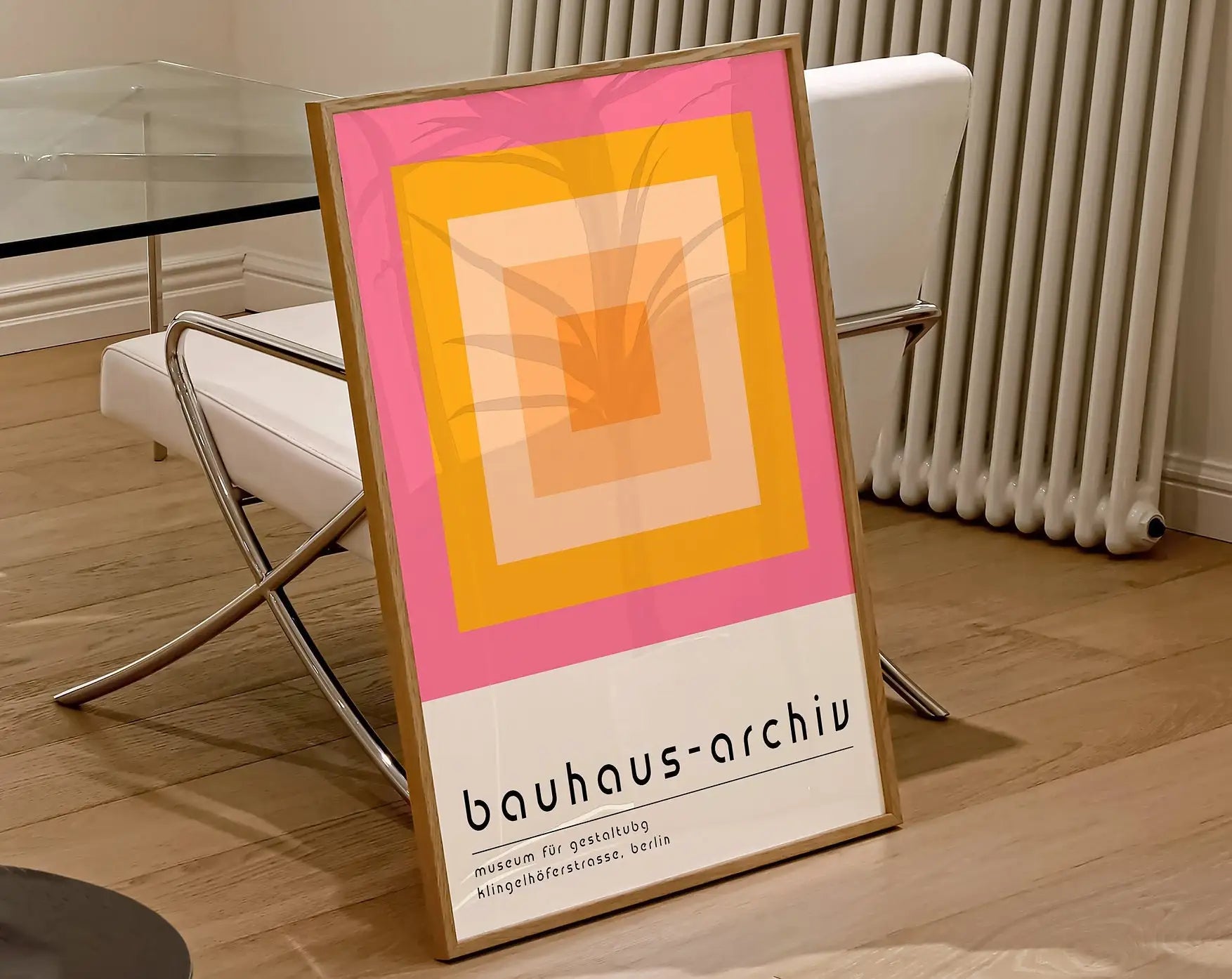 Geometric Bauhaus Canvas Poster -  Mid Century Modern