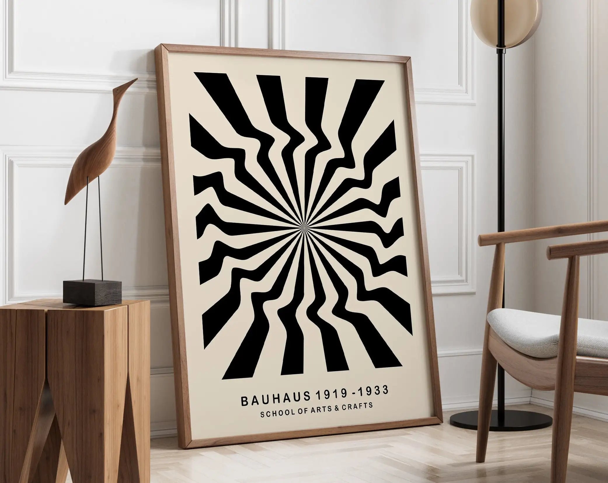 Geometric Bauhaus Canvas Poster -  Mid Century Modern