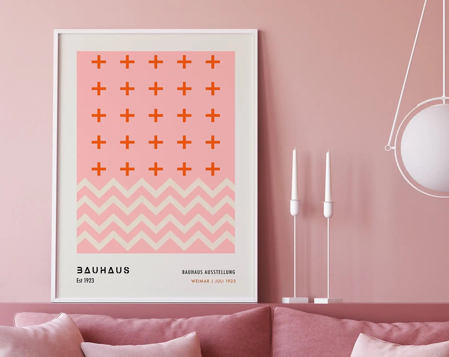 Geometric Bauhaus Canvas Poster -  Mid Century Modern