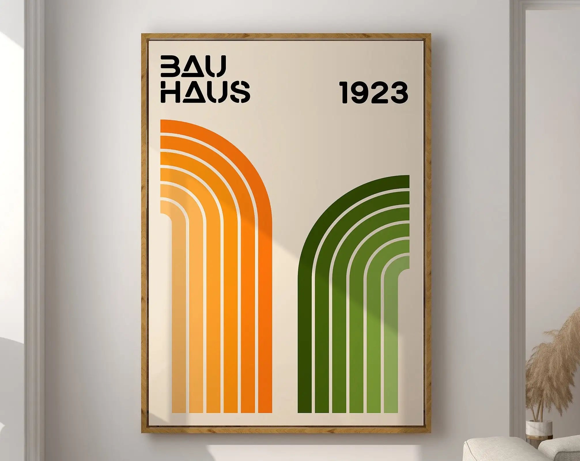 Geometric Bauhaus Canvas Poster -  Mid Century Modern