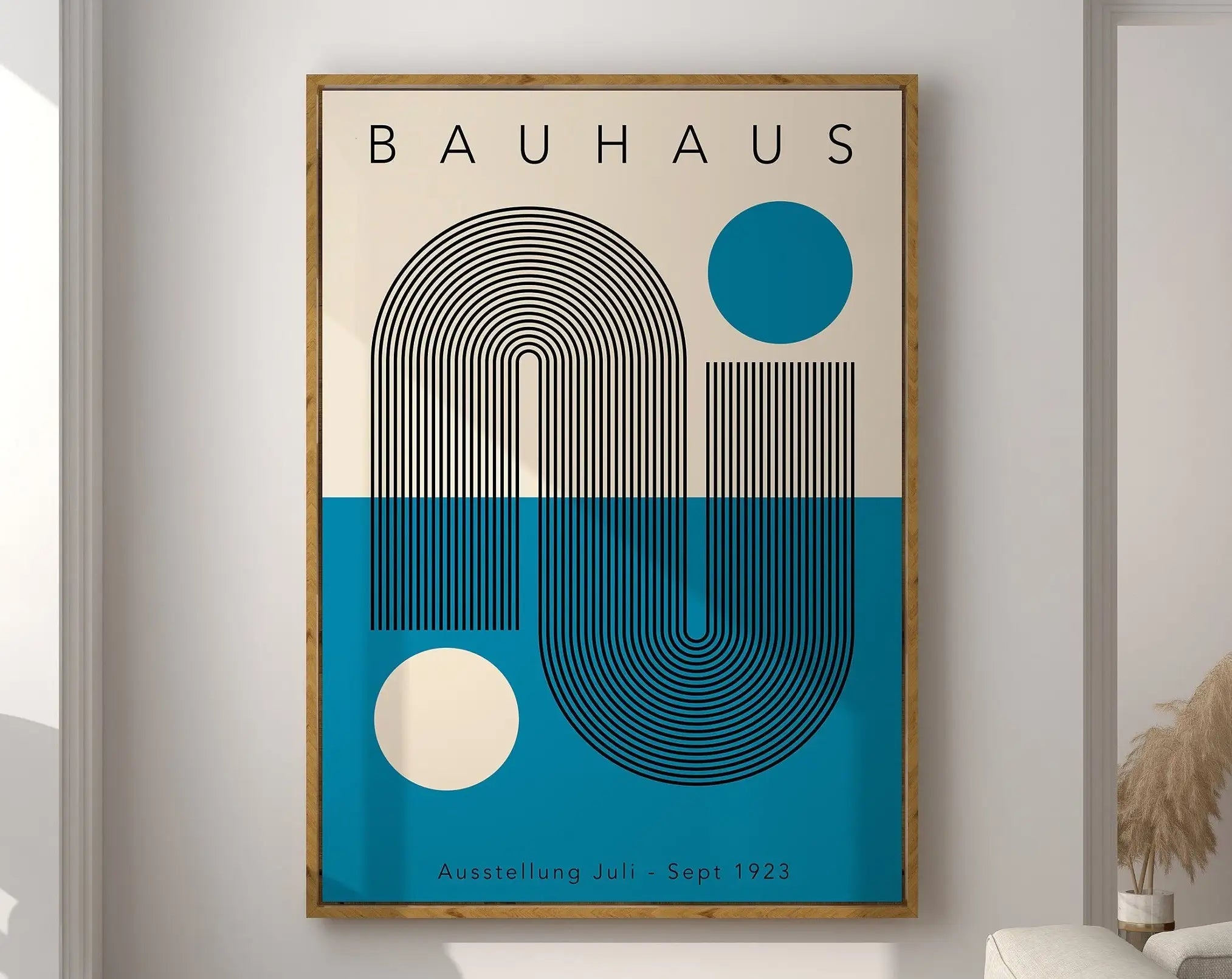 Geometric Bauhaus Canvas Poster -  Mid Century Modern