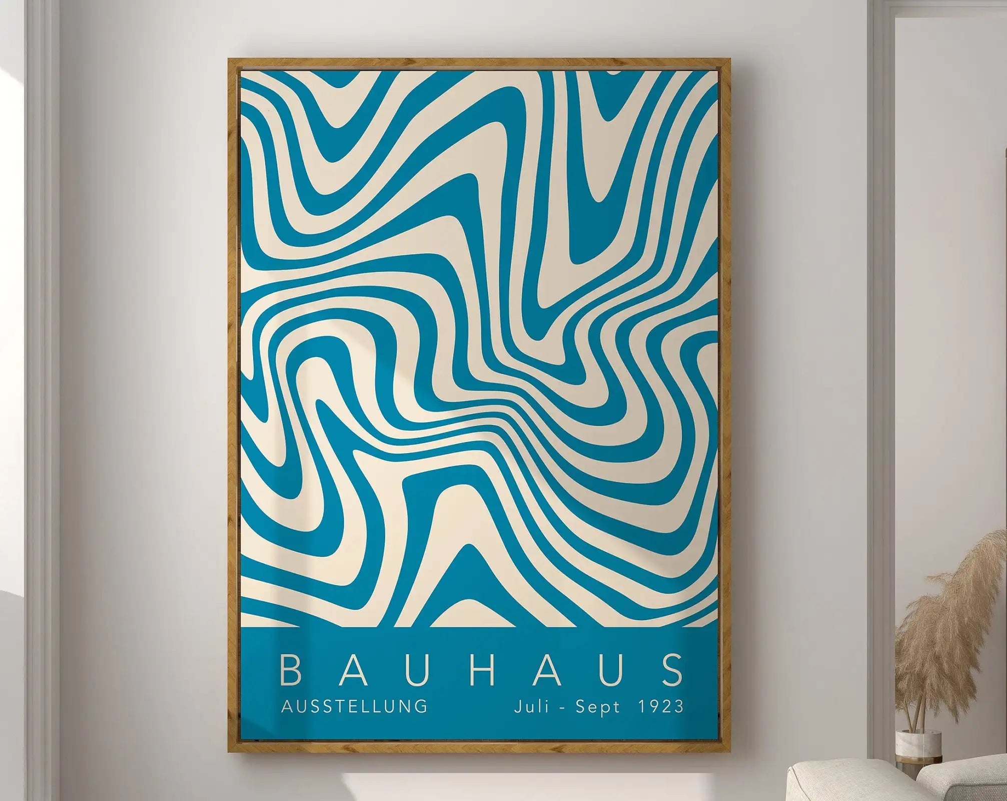 Geometric Bauhaus Canvas Poster -  Mid Century Modern