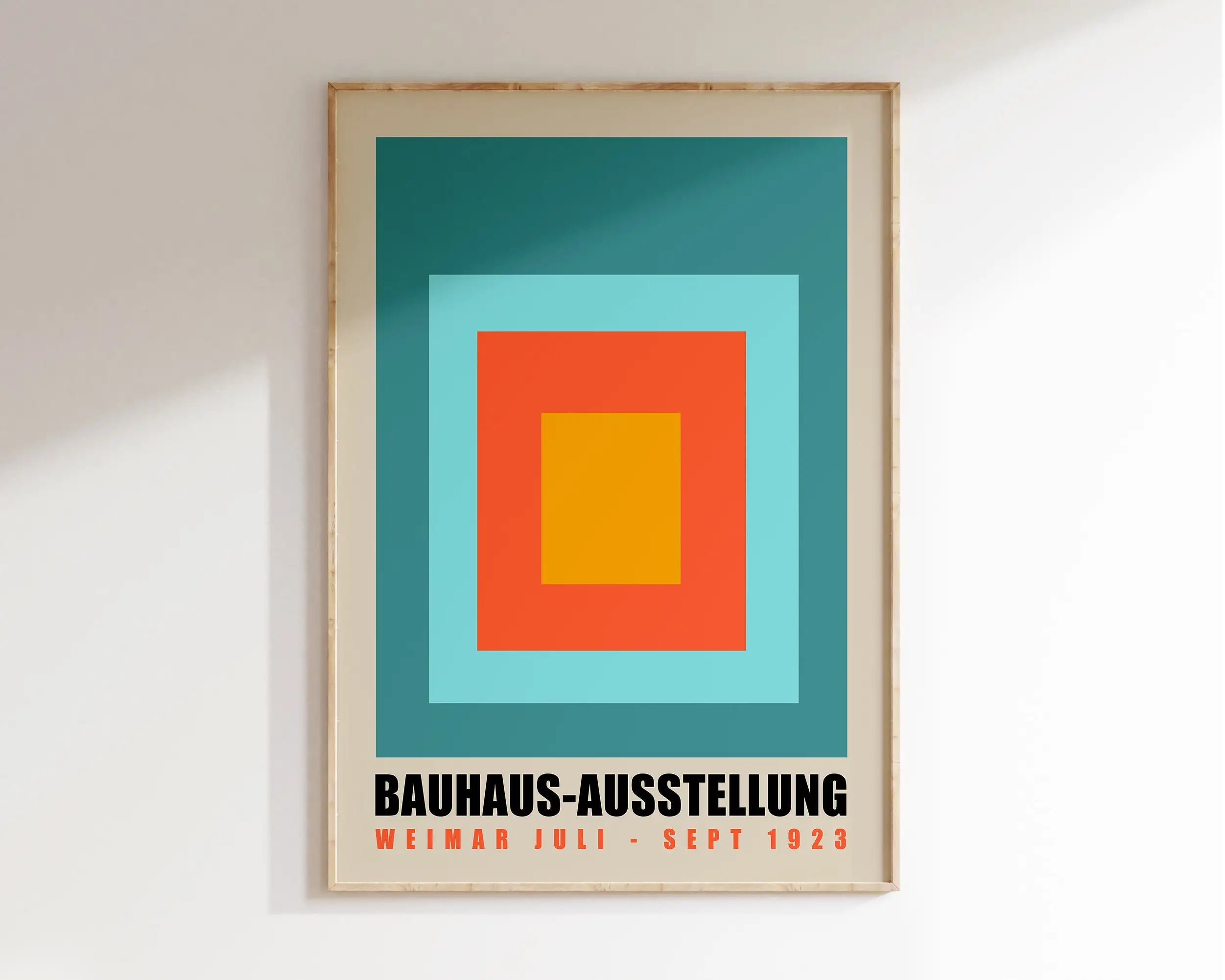 Geometric Bauhaus Canvas Poster - Retro Mid-Century Wall Art