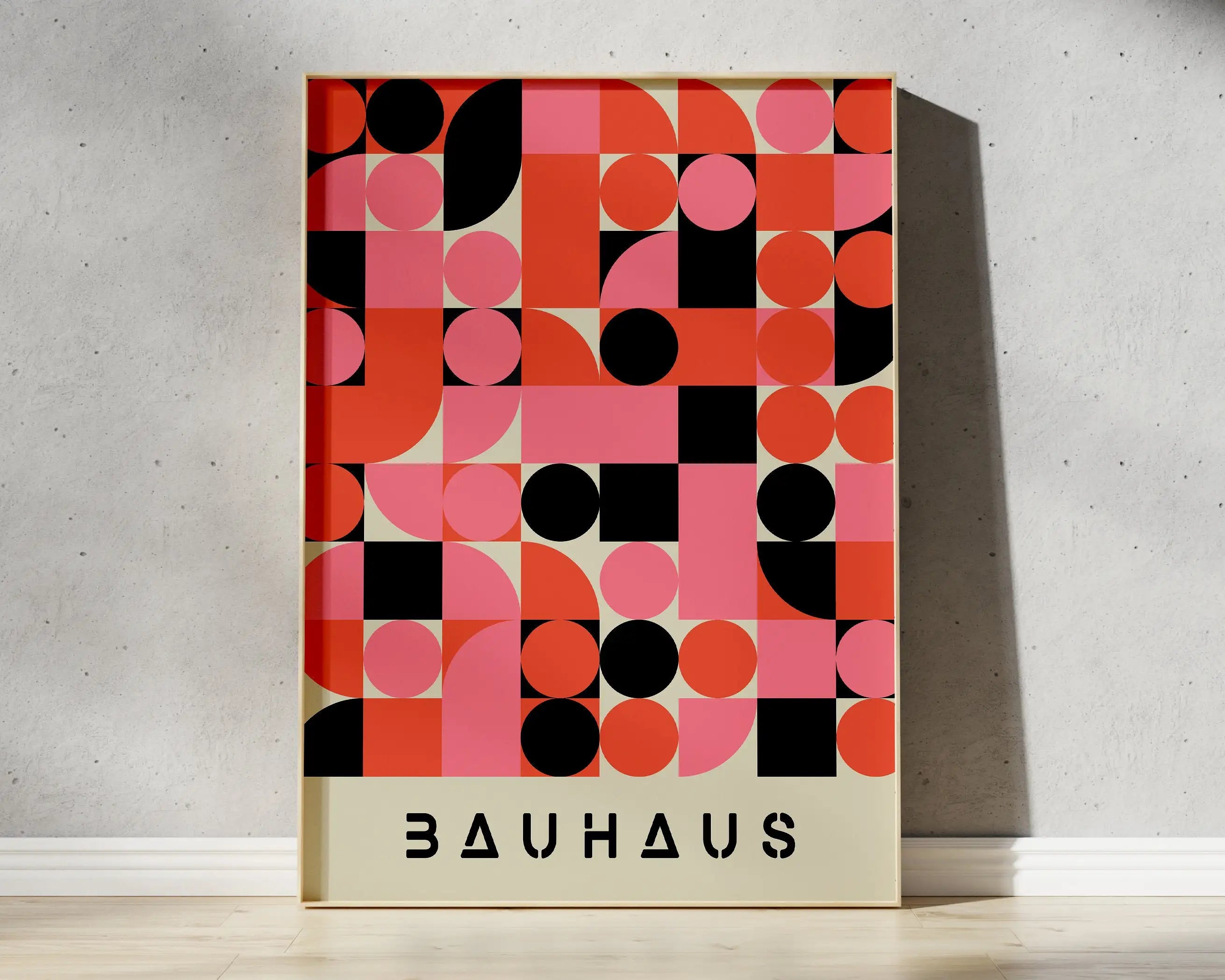 Geometric Bauhaus Canvas Poster - Retro Mid-Century Wall Art