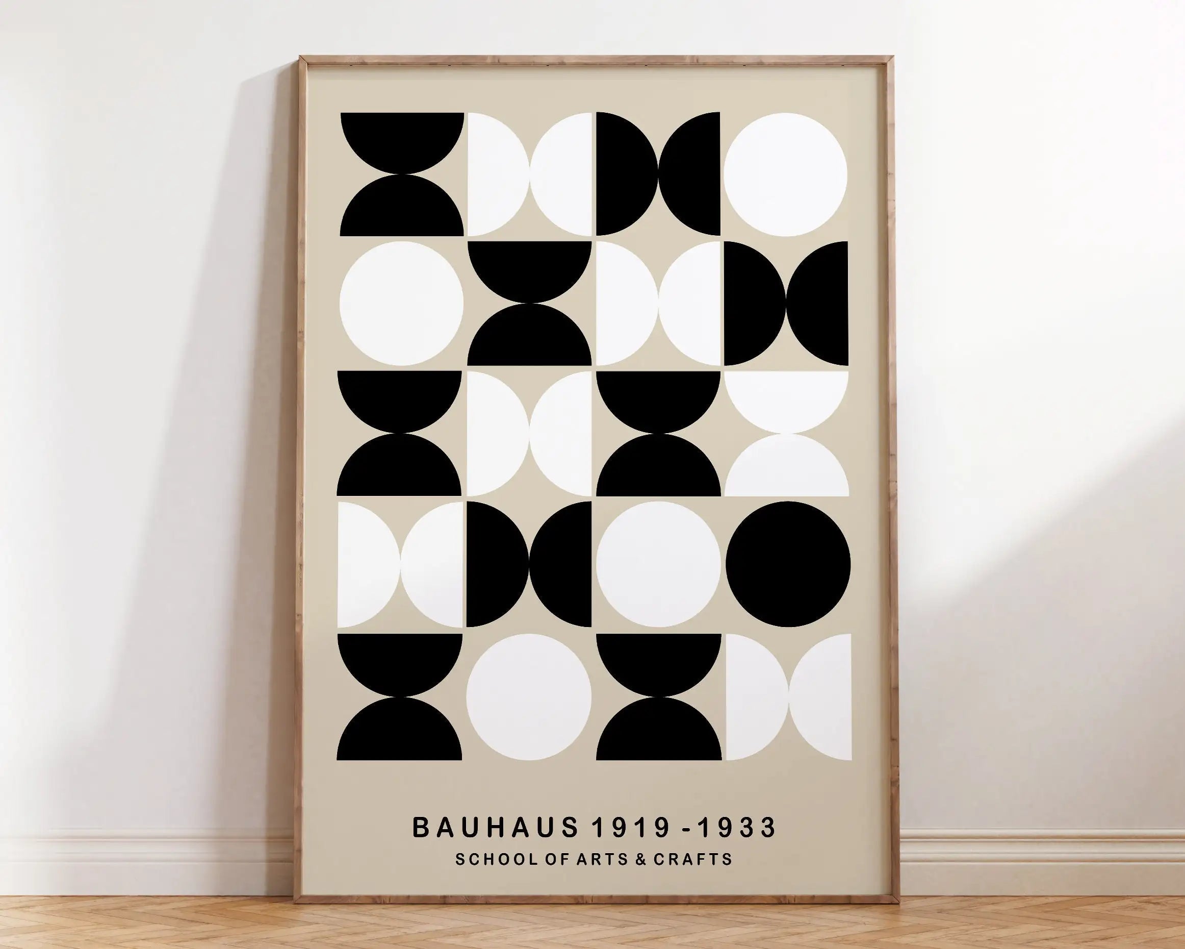 Geometric Bauhaus Canvas Poster - Retro Mid-Century Wall Art