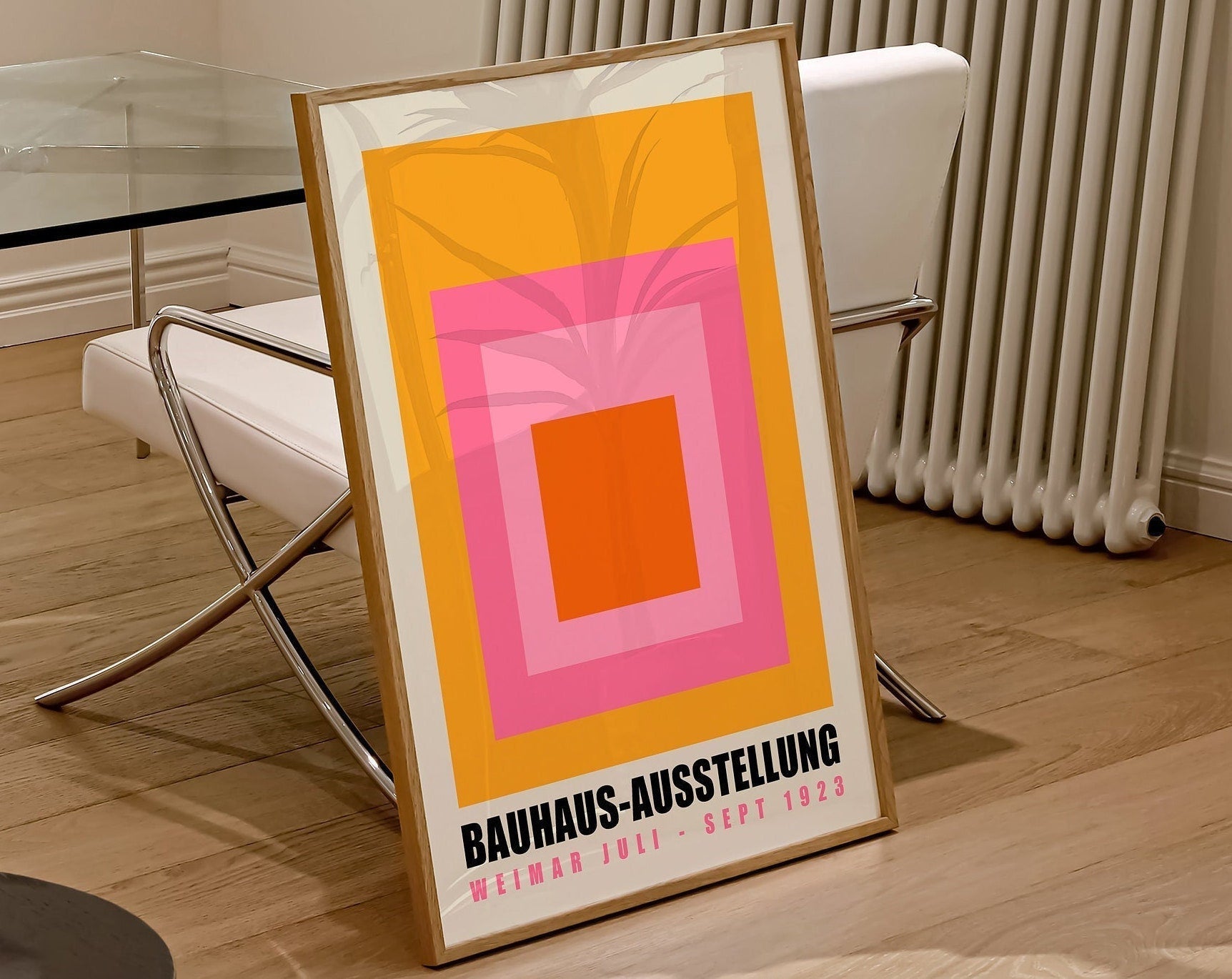 Geometric Bauhaus Canvas Poster - Retro Mid-Century Wall Art