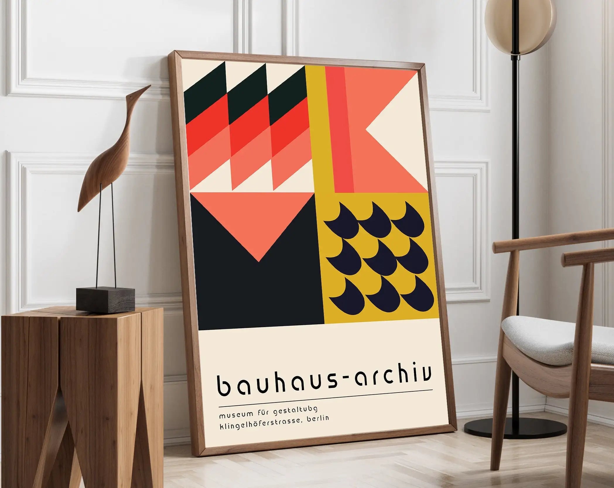 Geometric Bauhaus Canvas Poster - Retro Mid-Century Wall Art