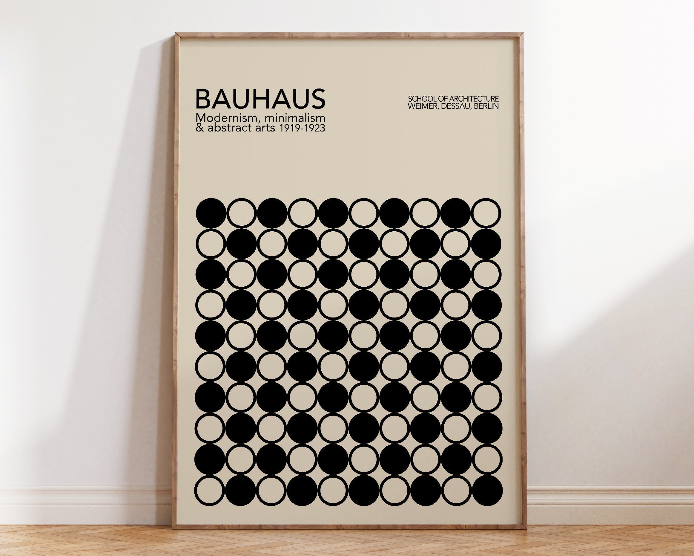 Geometric Bauhaus Canvas Poster - Retro Mid-Century Wall Art