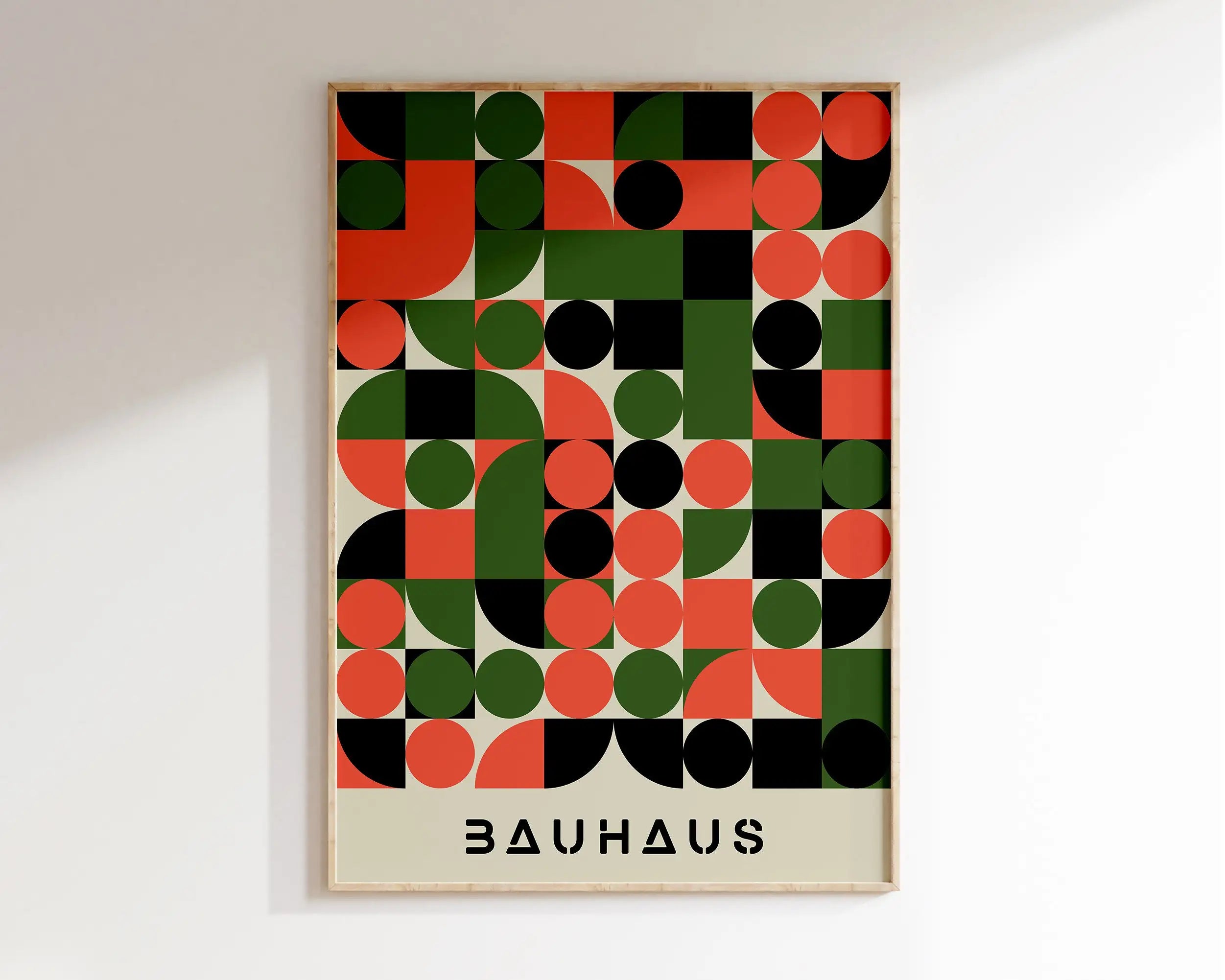 Geometric Bauhaus Canvas Poster - Retro Mid-Century Wall Art