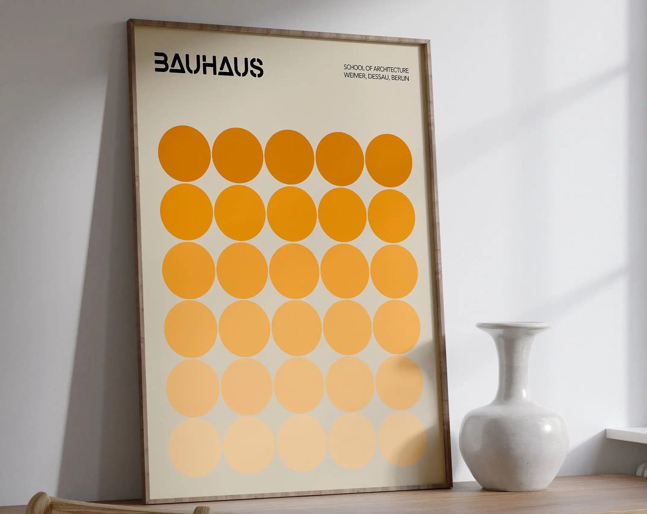 Geometric Bauhaus Canvas Poster - Retro Mid-Century Wall Art