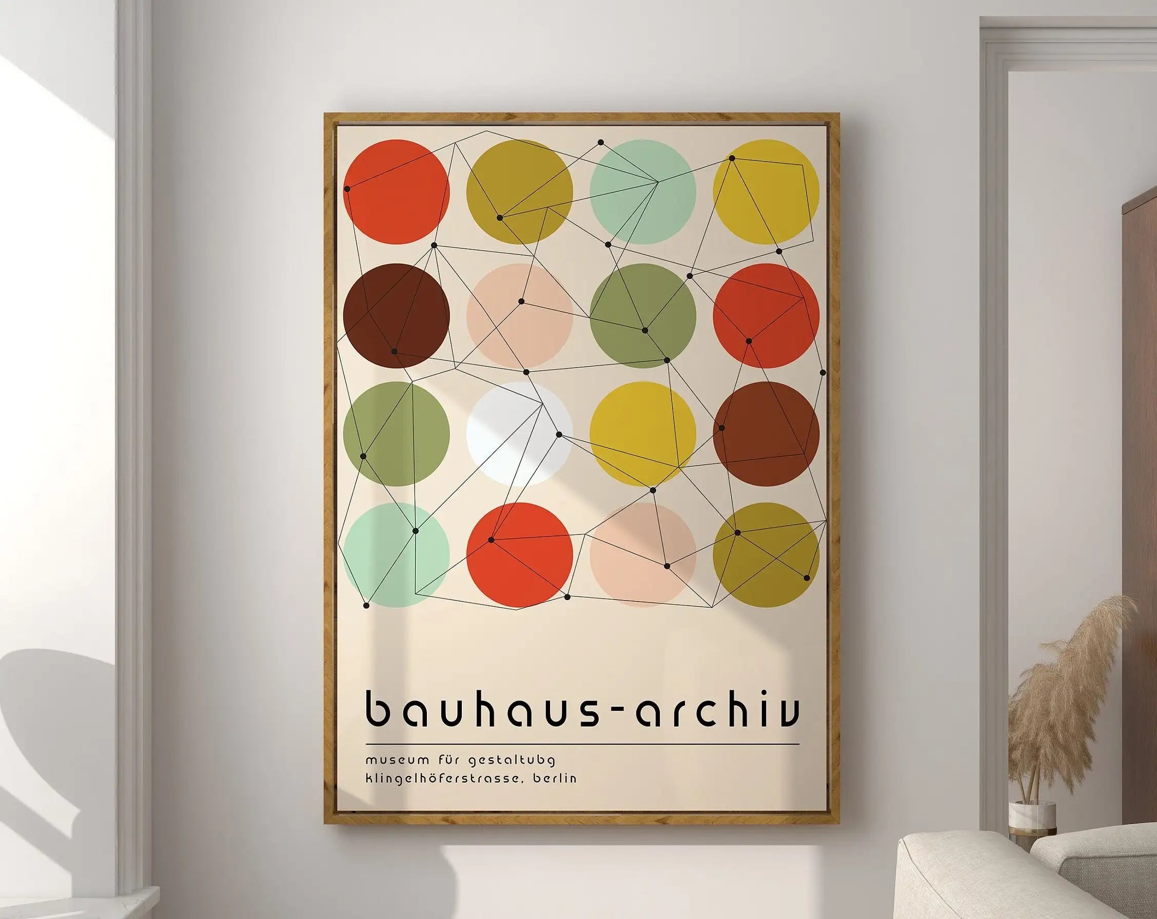 Geometric Bauhaus Canvas Poster - Retro Mid-Century Wall Art