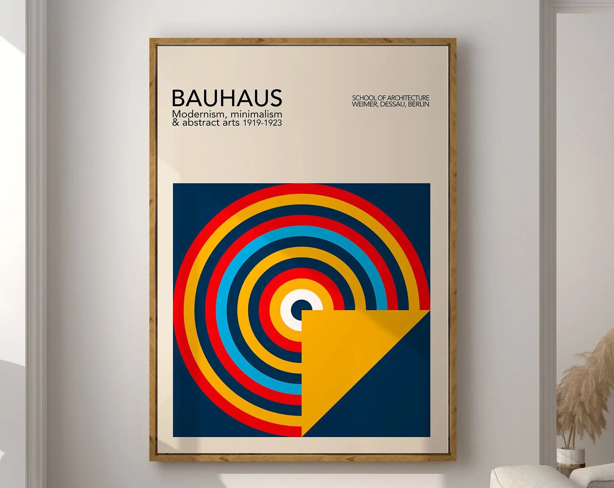 Geometric Bauhaus Canvas Poster - Retro Mid-Century Wall Art