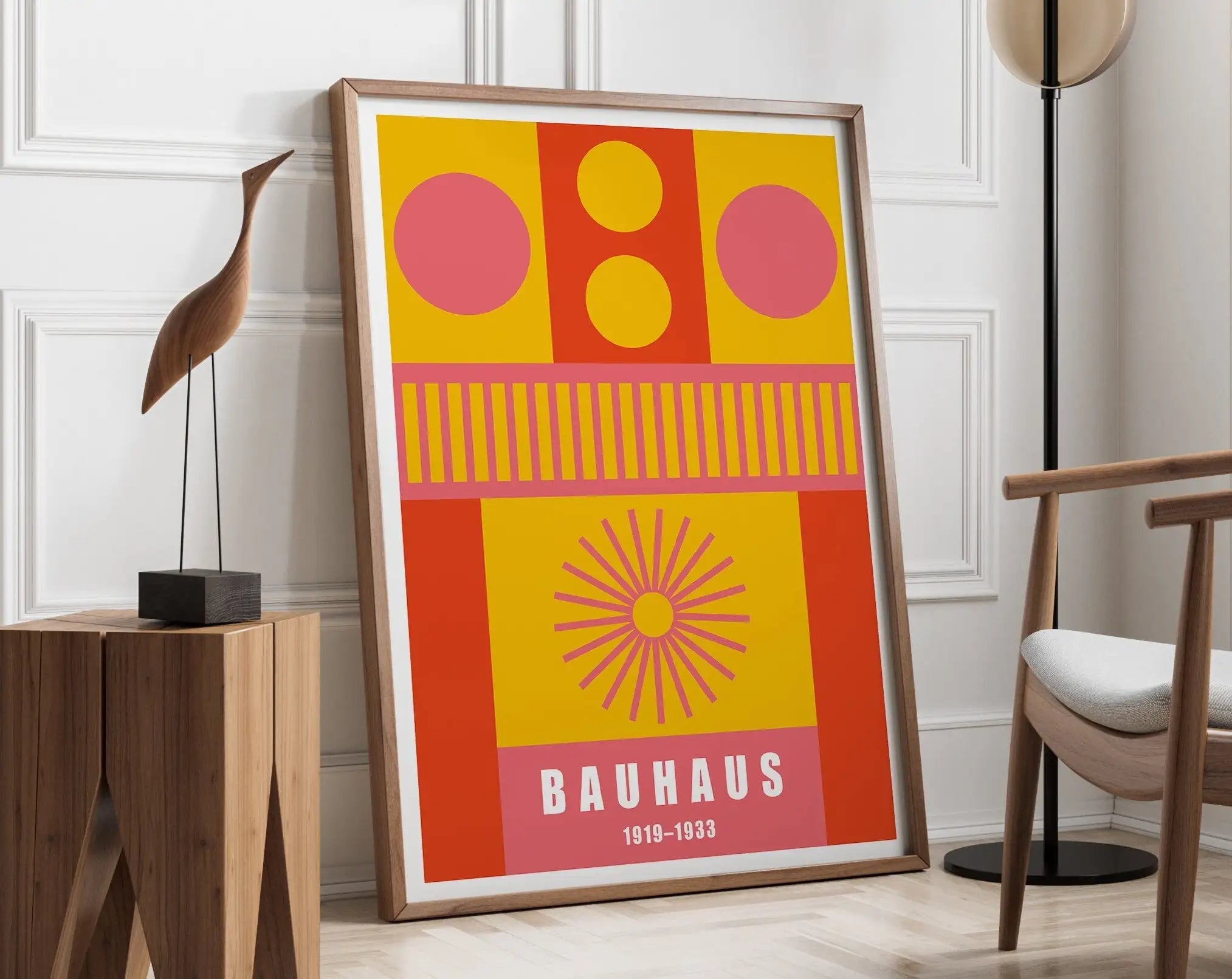 Geometric Bauhaus Canvas Poster - Retro Mid-Century Wall Art