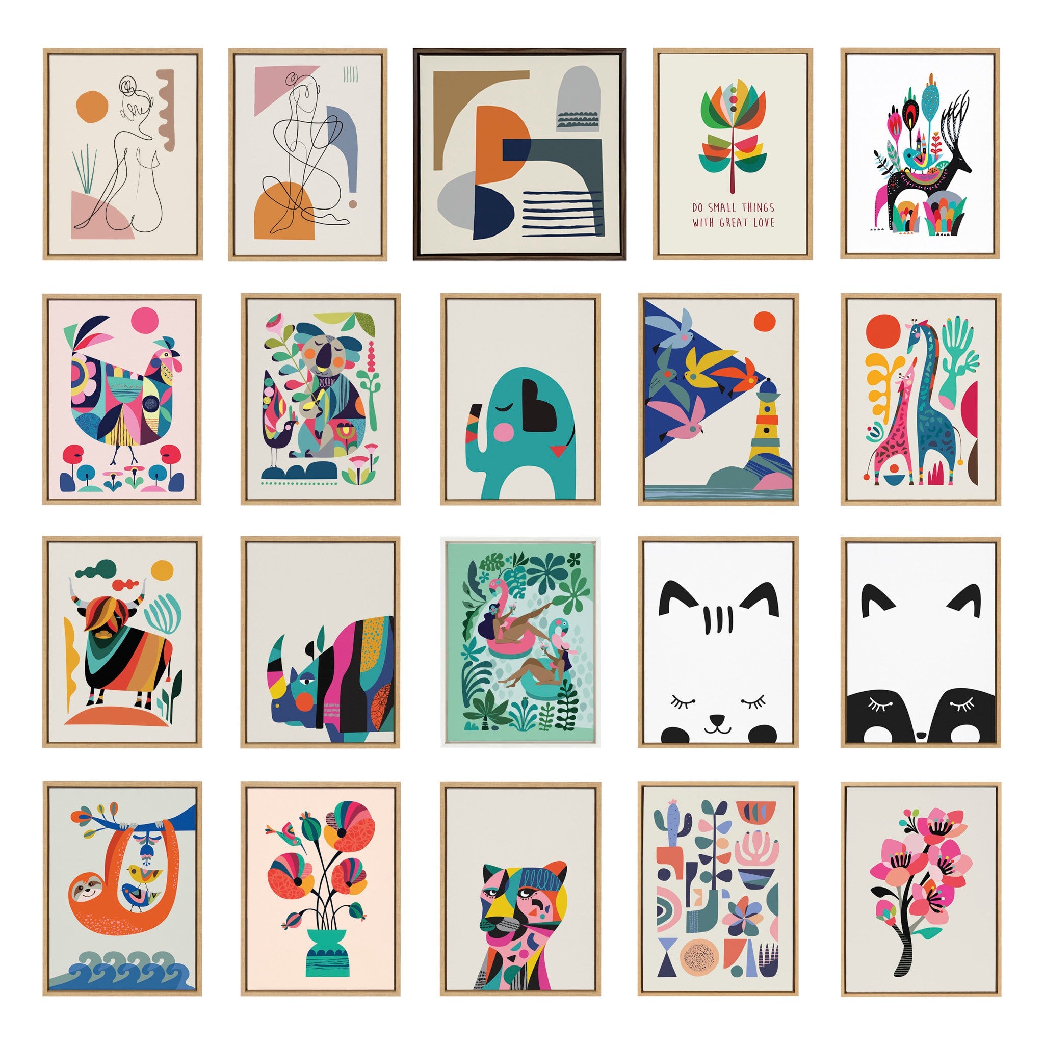 Sylvie MCM Pattern 10 and 11 Framed Canvas by Rachel Lee of My Dream Wall